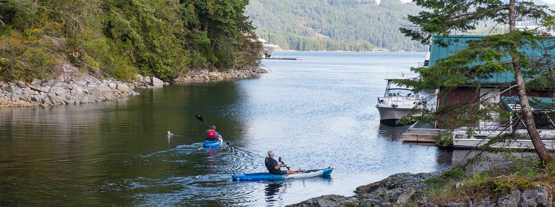 kayaking at dent island